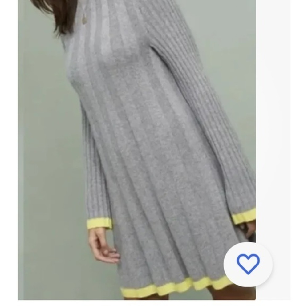 Anthropologie Arsenau Sweater Dress Ribbed Knit Mock Neck Bell Sleeve